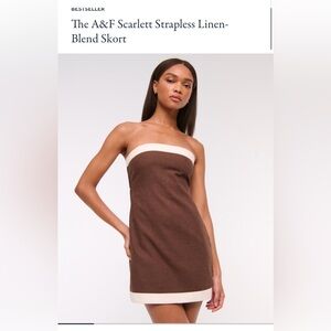 Abercrombie & Fitch Brown and Cream Strapless Skort